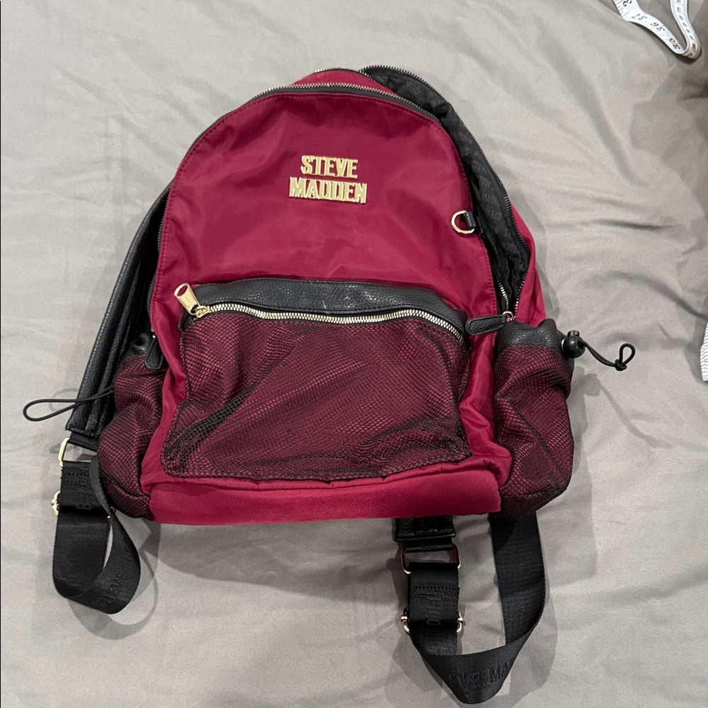 Steve Madden Red and Black Backpack